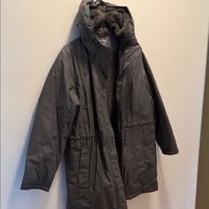 L.L. Bean Charcoal Hooded Utility Jacket